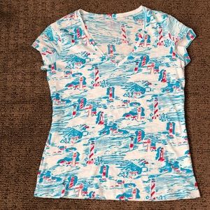 Lilly Pulitzer Lighthouse Print Shirt, size M